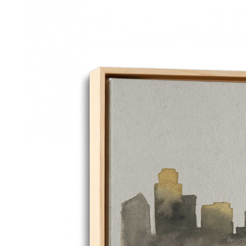 Chicago Skyline Fade, H 12,75 po x l 18,75 po, Cadre flottant, Érable américain