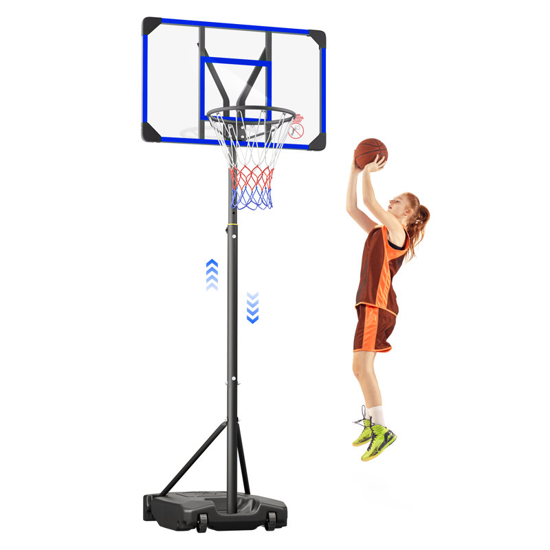 Panier de basketball extérieur pour enfants réglable de 4,82 à 8,53 pi, Bleu