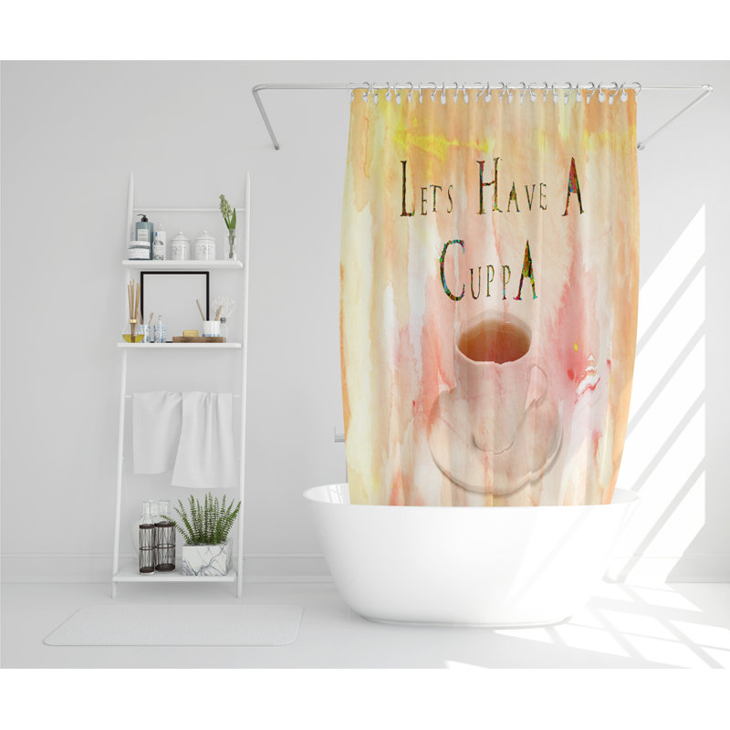 LETS HAVE A CUPPA Designer Shower Curtain