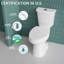 Toilette allongée deux pièces de 19 po de hauteur ADA pour personnes âgées, tornade double 1,1 / 1,6 GPF, carte 1000 g, blanc-114137562