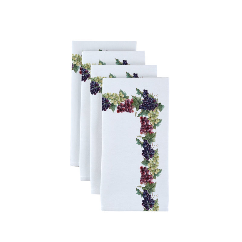 Polyester No Pattern Square Napkin, Grape Vine Garland