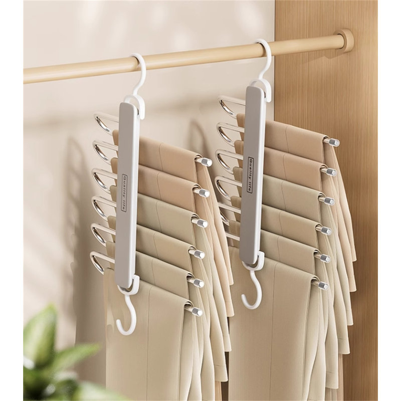Cintre pour pantalons pliable en acier inoxydable, 2