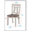 Ensemble de table de salle à manger extensible 6 pièces de style maison de campagne avec finition bicolore gris craie, chaises rembourrées, banc et feuilles de réfectoire à rangement automatique