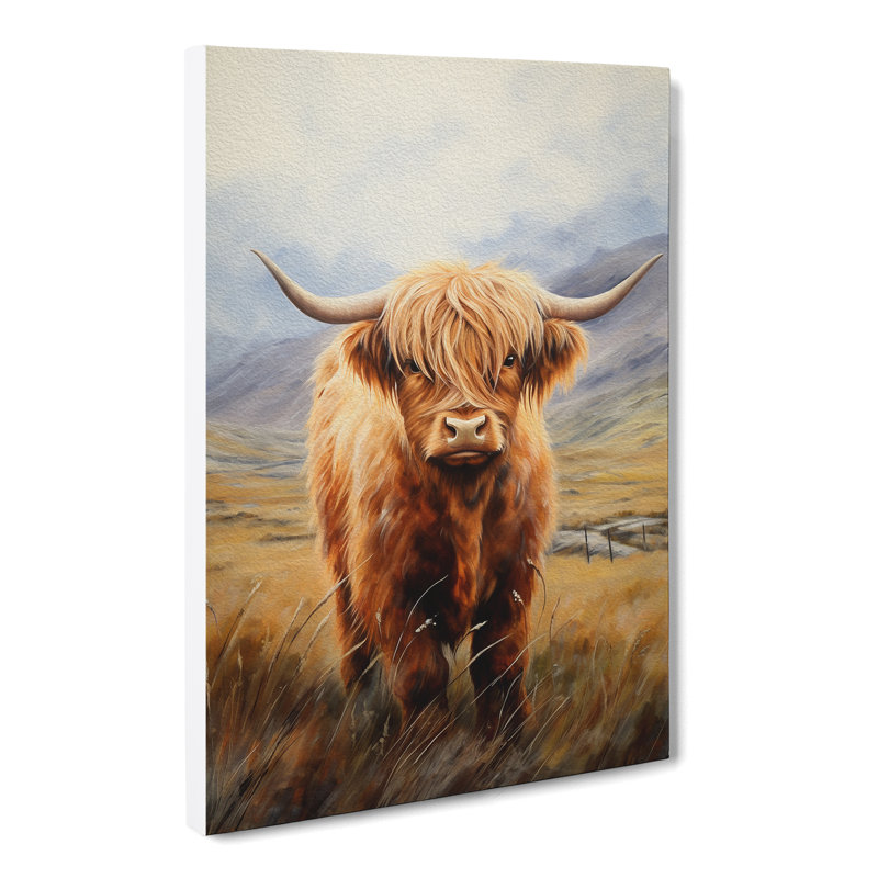 Highland Cow Realism - Wrapped Canvas, 60cm H x 40cm W x 3cm D