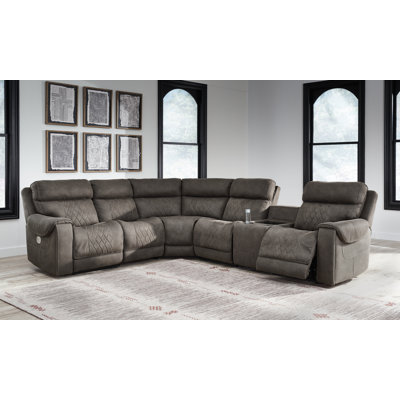 Hoopster 6 - Piece Vegan Leather Reclining Chaise Sectional -  Signature Design by Ashley, 23703S5