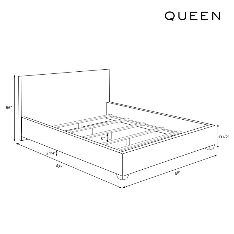 Allis Upholstered Wingback Bed, Queen, Prep Stripe Blue