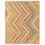 Tapis décoratif en laine de conception unique 5 pi 1 po x 6 pi 6 po noué à la main New Age en laine gris foncé/rouge