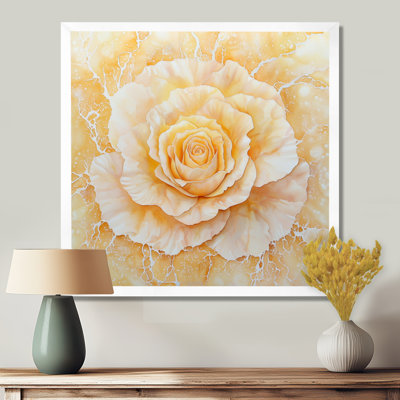 Décoration murale pétales de rose pierres précieuses citrine beige II