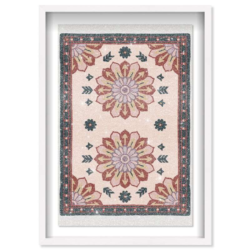 Midnight Damask Print by Oliver Gal, 37.5"H x 25.5"W, White Shadowbox
