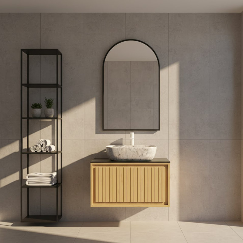 Meuble-lavabo mural 30 po avec tiroir en contreplaqué avec tiroir