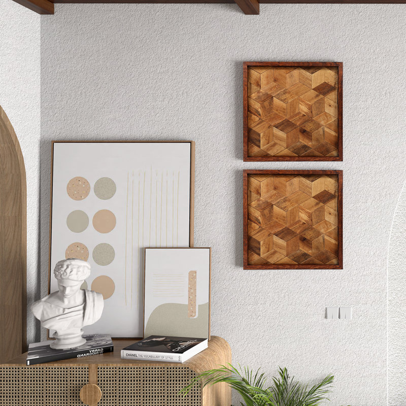 Rustic Hexagon Abstract Metal Wall Decor, 18" x 18"
