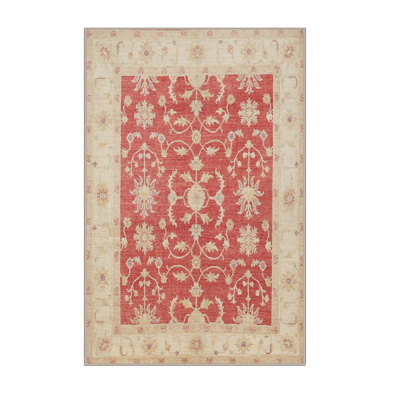 Tapis traditionnel beige / brun, Rectangle 4 pi x 6 pi