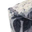 Pouf carré Hazel grand format, imprimé floral sur fond gris