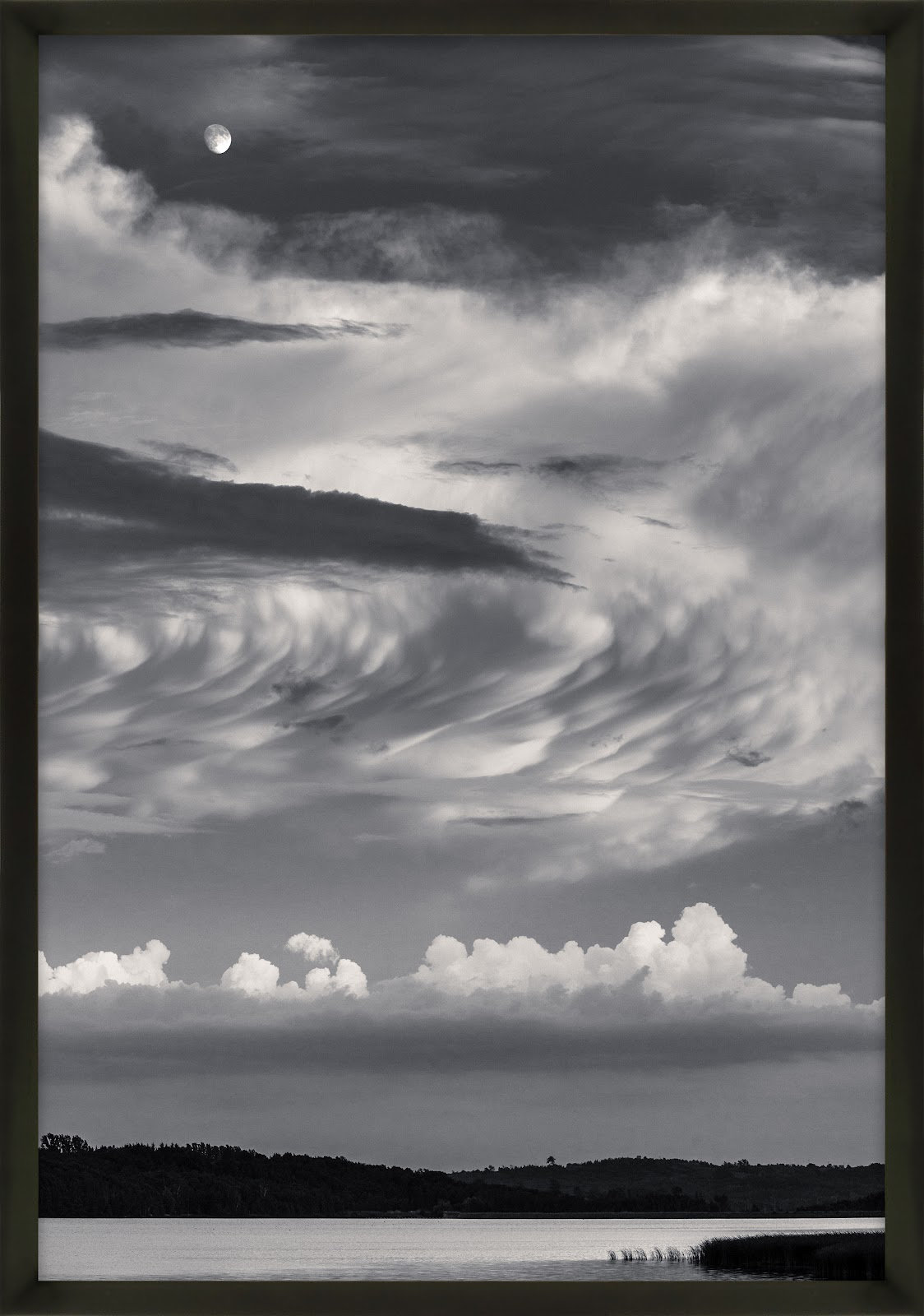 Garden Sign "Island Lake Moon" Print, Black, 25" H x 17.5" W x 1.25" D