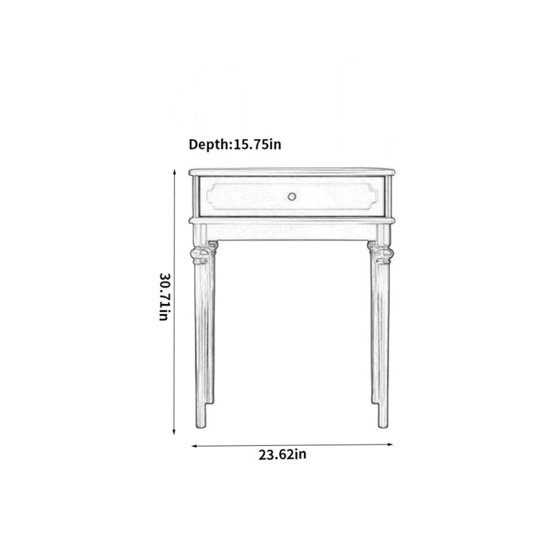 Commode rétro en bois massif, Noir, noir, noir, noir