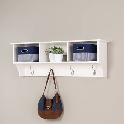 Portemanteau mural Carabelle, support à vêtements, portemanteau mural, portemanteau en bois avec 4 crochets