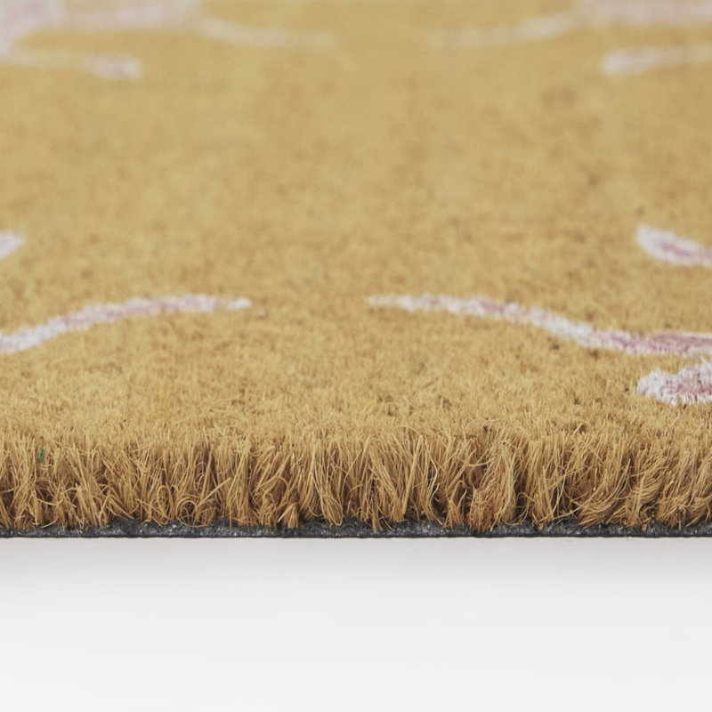 Ribbons Border Doormat, Pink/Brown