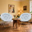 Chaises de salle à manger rembourrées rondes, chaises pliantes Papasan, chaises de lecture pour la chambre à coucher-101920691-95209946