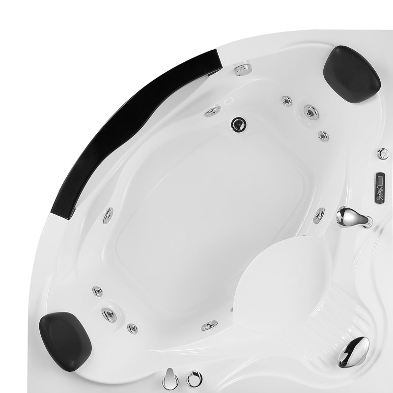 59'' x 59.1'' Corner Whirlpool Plastic / Acrylic Bathtub with Faucet