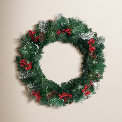 The Holiday Aisle® 24" Pre-Lit Pine Wreath