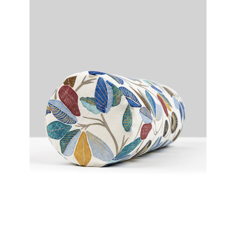 Linen Bolster Pillow Cover & Insert, Blue Floral