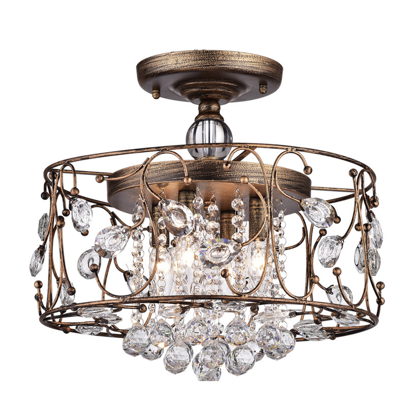 Hershberger Semi Flush Mount, Black Brushed Bronze