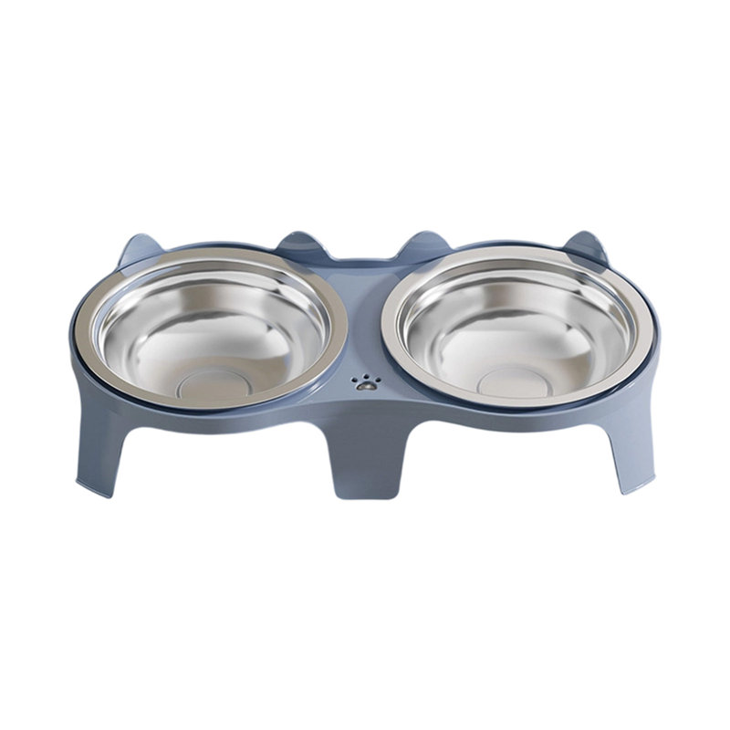 Bol en fer double pour chat, Blue
