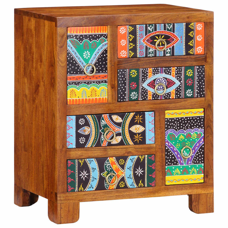 vidaXL Sideboard Multicolor with black and vibrant patterns