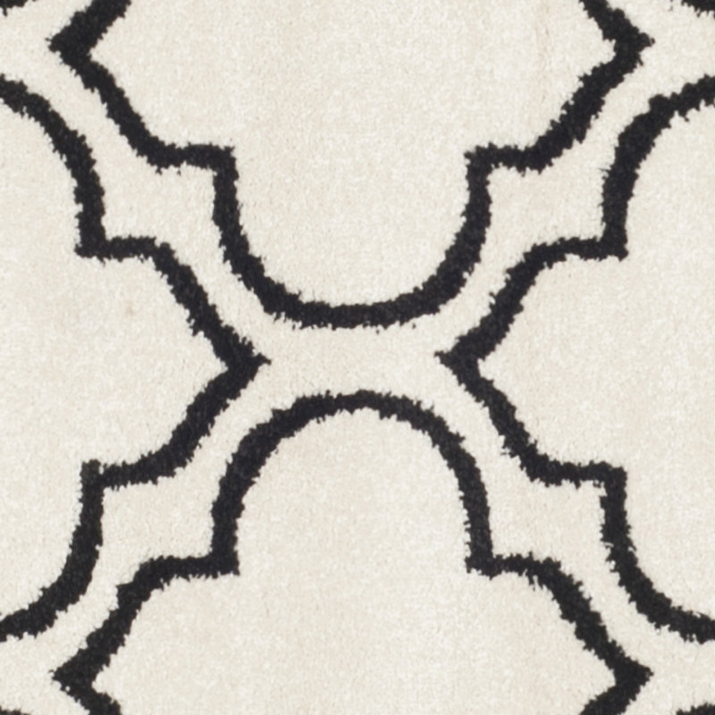 Ammundsen Geometric Ivory/Anthracite Area Rug, Square 7'