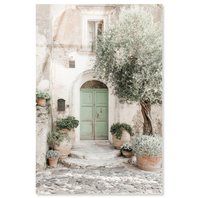 Mint Door I High-Gloss Frameless Acrylic Glass Wall Art Architecture Print by Oliver Gal, Ready to Hang, 10 x 15