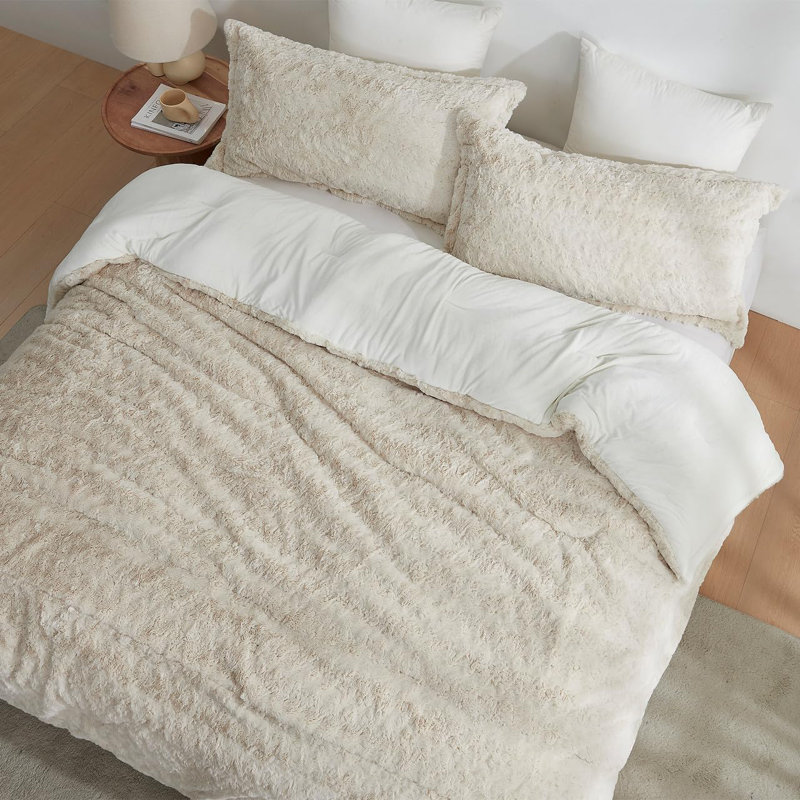 Ensemble d'édredon en polyester, Édredon pour grand lit + 2 taies décoratives sta