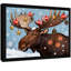 Chameau noir encadré noir se préparant pour Noël, impressions murales de style rétro-58847147