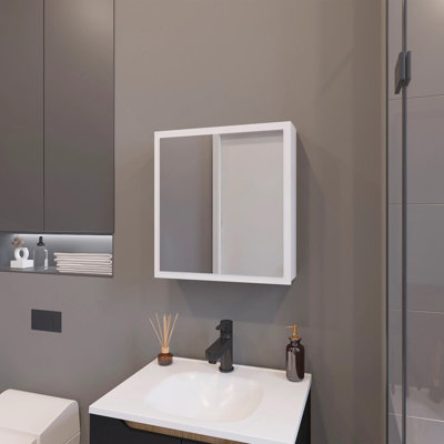 Armoire à pharmacie blanche avec miroir inclus et 1 porte