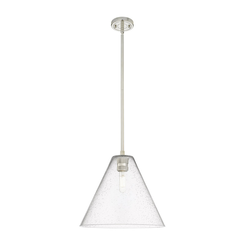 Kehlani - Luminaire suspendu 1 tige Berkshire, H 38,75 po x l 12 po x P 12 po, Nickel poli