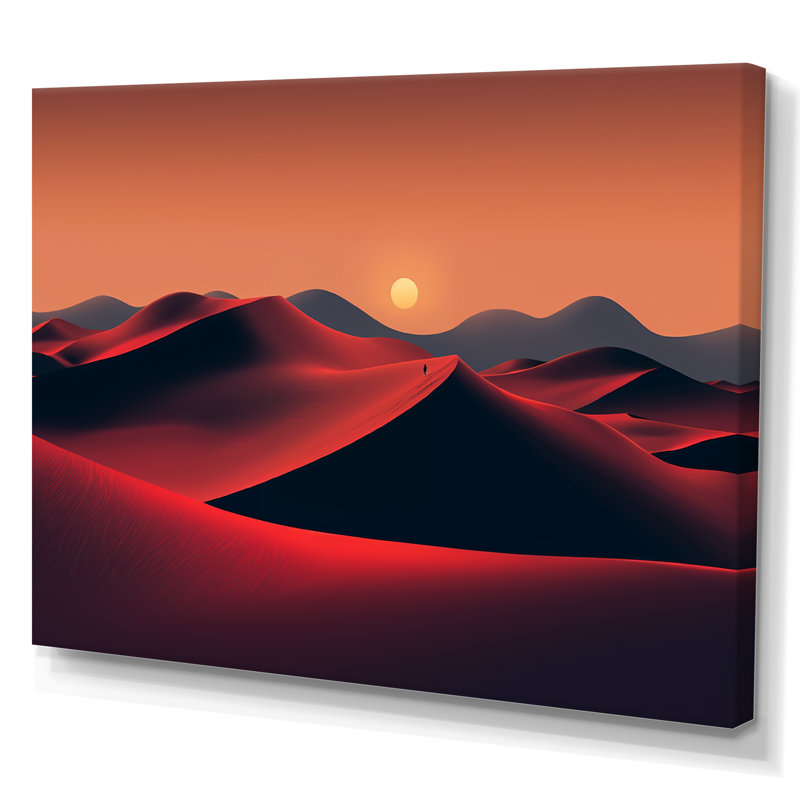 Orange, désert du Sahara, dunes de sable I - art mural désert, Toile tendue, H 24 po x l 32 po x P 1 po