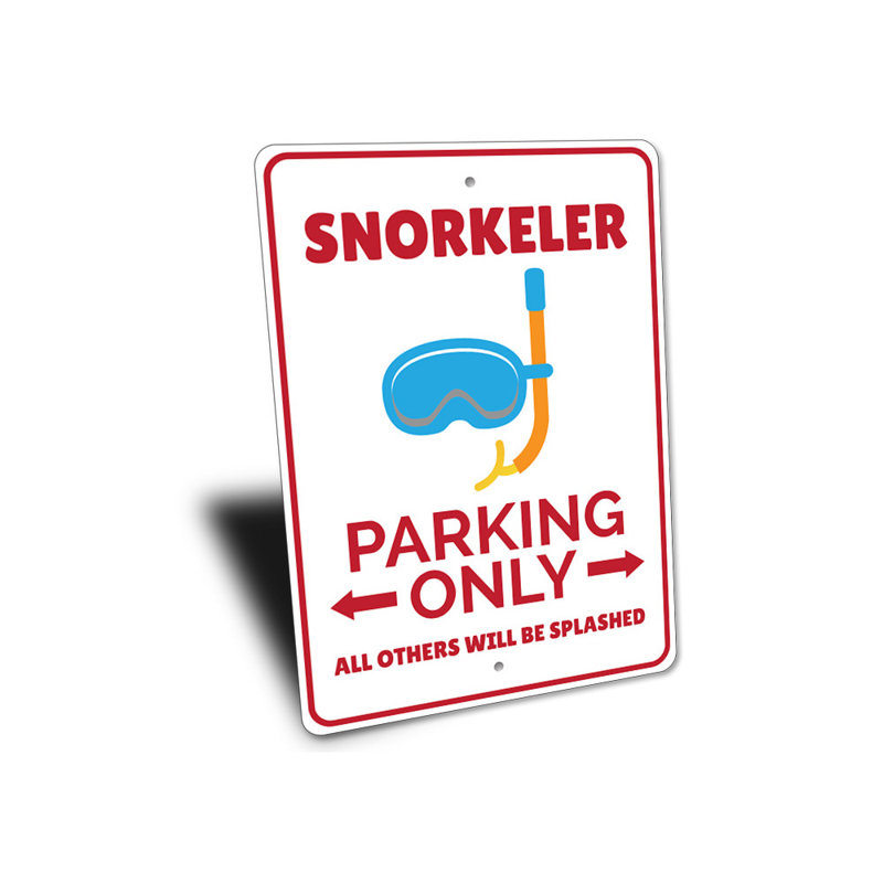 Enseigne en aluminium Snorkeler, H 12 po x l 18 po x P 0,06 po