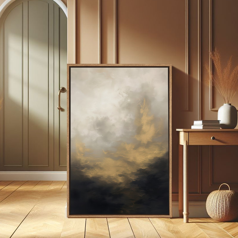 Art mural encadré abstrait rétro antique classique pour chambre à coucher, H 36 po x l 24 po, Naturel