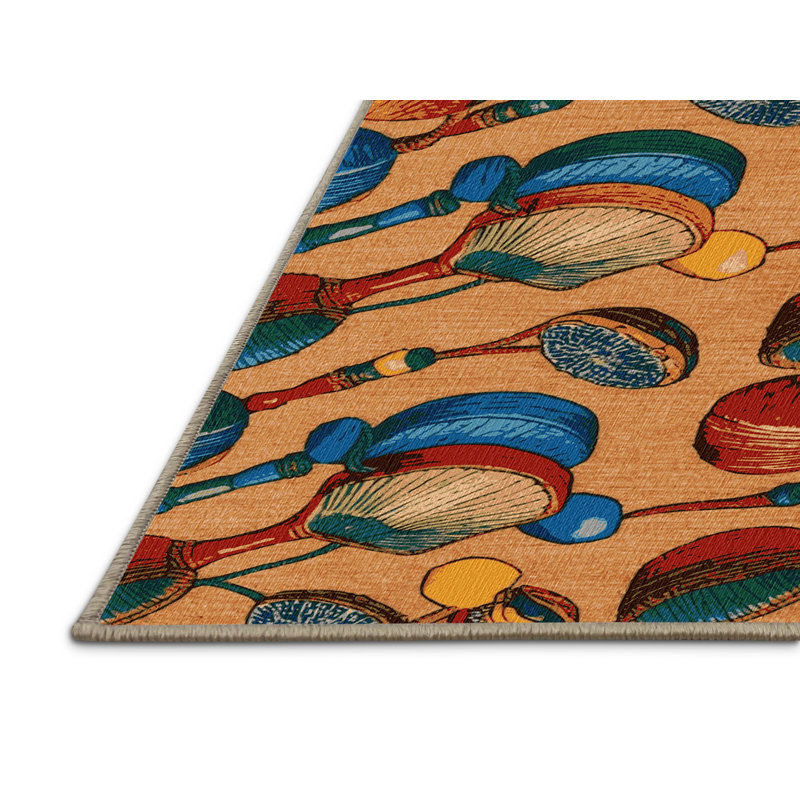 Washable Castanets Music Area Rug, Rectangle 7' x 10'