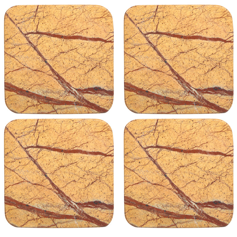 Marble Square 4 Piece Coaster Set