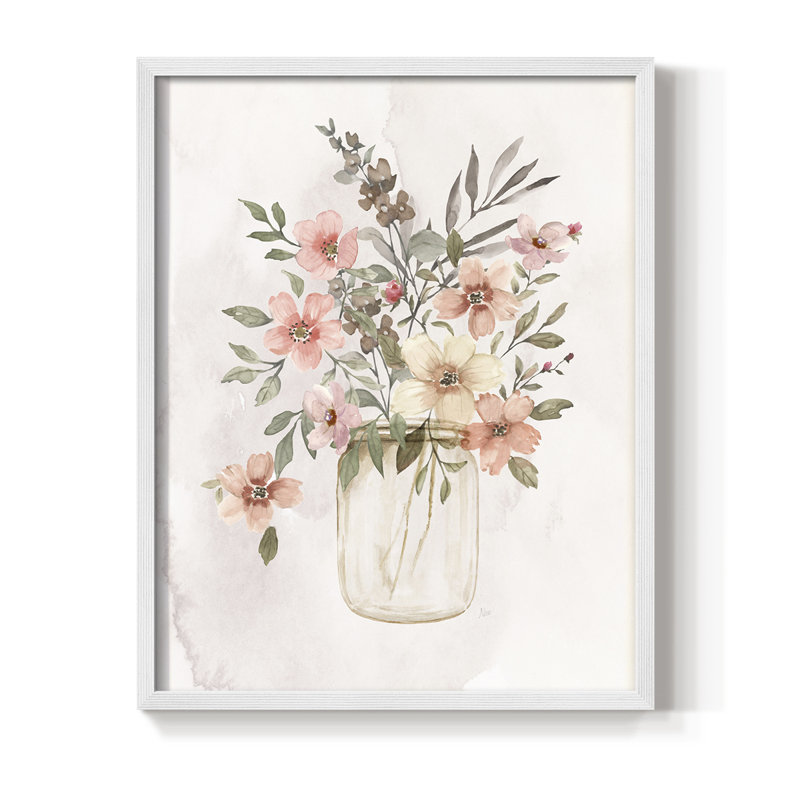Pêches et crème I, reproduction encadrée - bois massif, H 30 po x l 24 po, Blanc