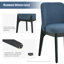 Chaise de salle à manger rembourrée en polyester 19,5 po Bason avec pieds en bois massif noir (ensemble de 6)-8294643-923741