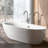 Freestanding Bathtub Faucet With Hand Shower - Metal Construction, Bathroom Brushed Nickel Solid Metal, Glamour
