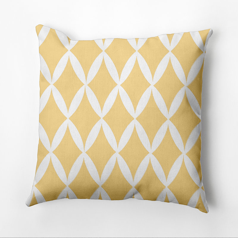 Housse et insert de coussin géométrique carré, 18 po x 18 po, Lac bleu