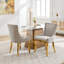 American Design de 2 chaises de salle à manger en chenille beige, rembourrées de tissu de teinture et grattoir 2, garniture de rivets texturés-1424107024