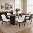 Faux Leather Upholstered Solid Back Side Chair (Set of 6)