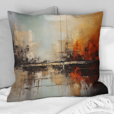 Teal Orange Bold Energy II - Dams Printed Throw Pillow