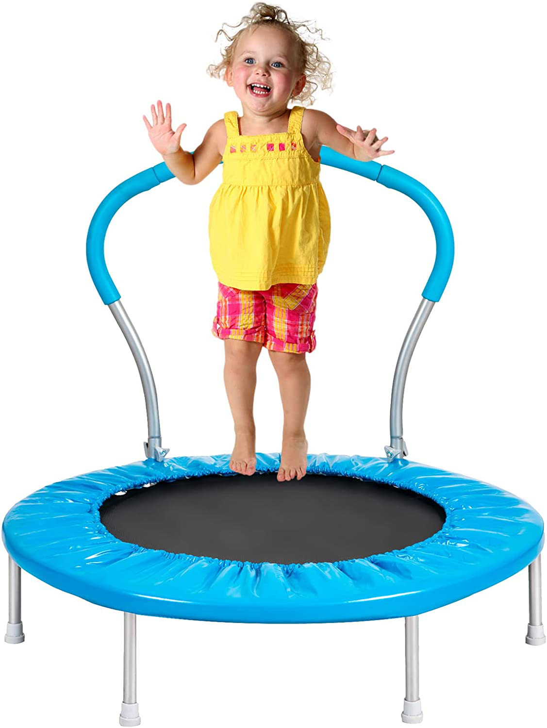 Sapphome 36' Round Indoor Kid/Toddler Trampoline with Handlebar