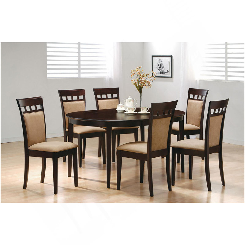 Cappuccino Oval Dining Table With Leaf Extension