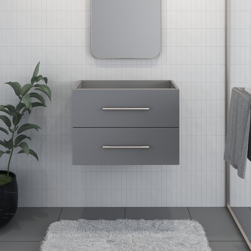 Base de meuble-lavabo mural simple 29 po Abdirahman, Gris