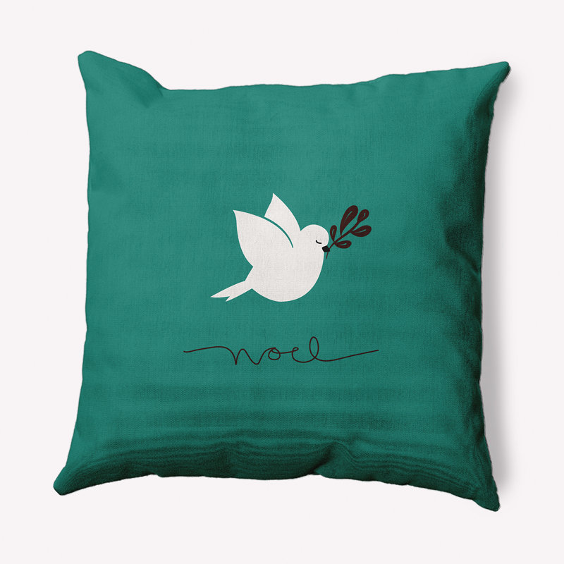 Coastal Christmas Reversible Throw Pillow, 20" x 20", Green